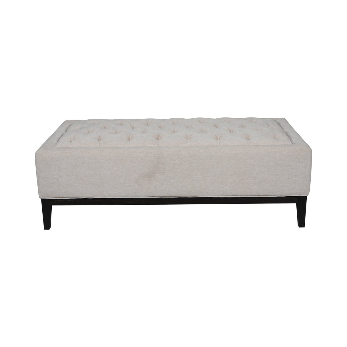 Theodore Buttoned XL Ottoman - Ivory