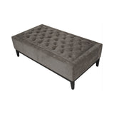 Theodore Buttoned XL Ottoman - Warm Grey