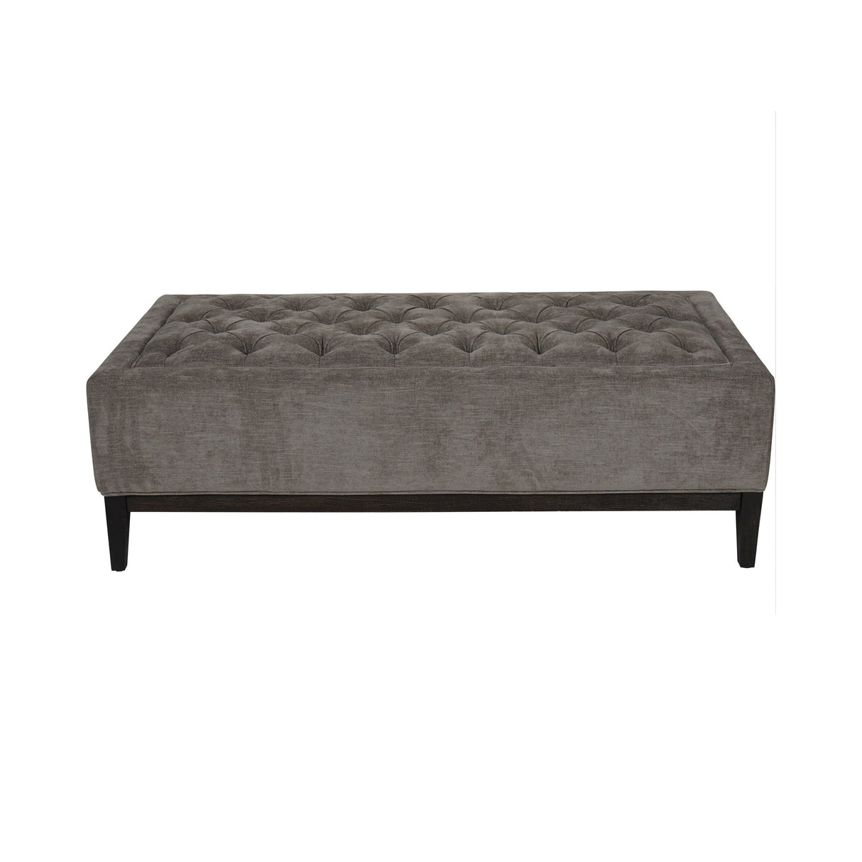 Theodore Buttoned XL Ottoman - Warm Grey