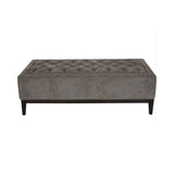 Theodore Buttoned XL Ottoman - Warm Grey