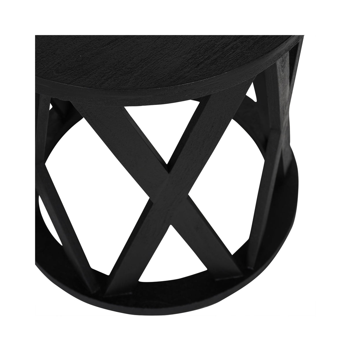 Cali Solid Wooden Set of 2 Nesting Side Tables - Black
