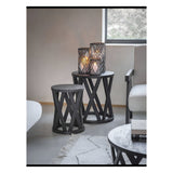 Cali Solid Wooden Set of 2 Nesting Side Tables - Black