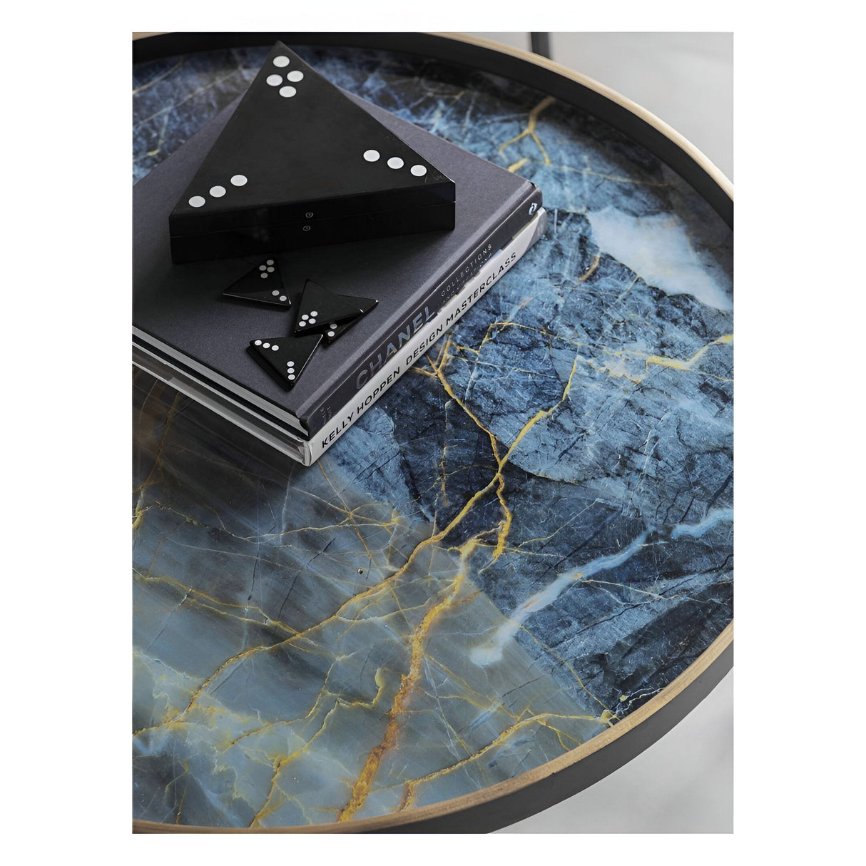Vesuvius Coffee Tray Table - Blue & Black