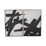 Impasto Brushstrokes Set of 2 Framed Canvases - 80x120cm