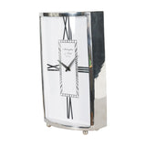 Nickel Bow-Fronted Large Mantel Clock