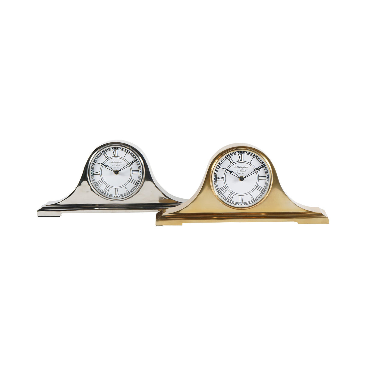 Retro Carriage Mantel Clock - Nickel