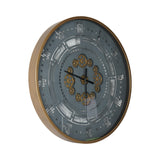 Manchester Round Wall Clock 75cm - Gold & Grey
