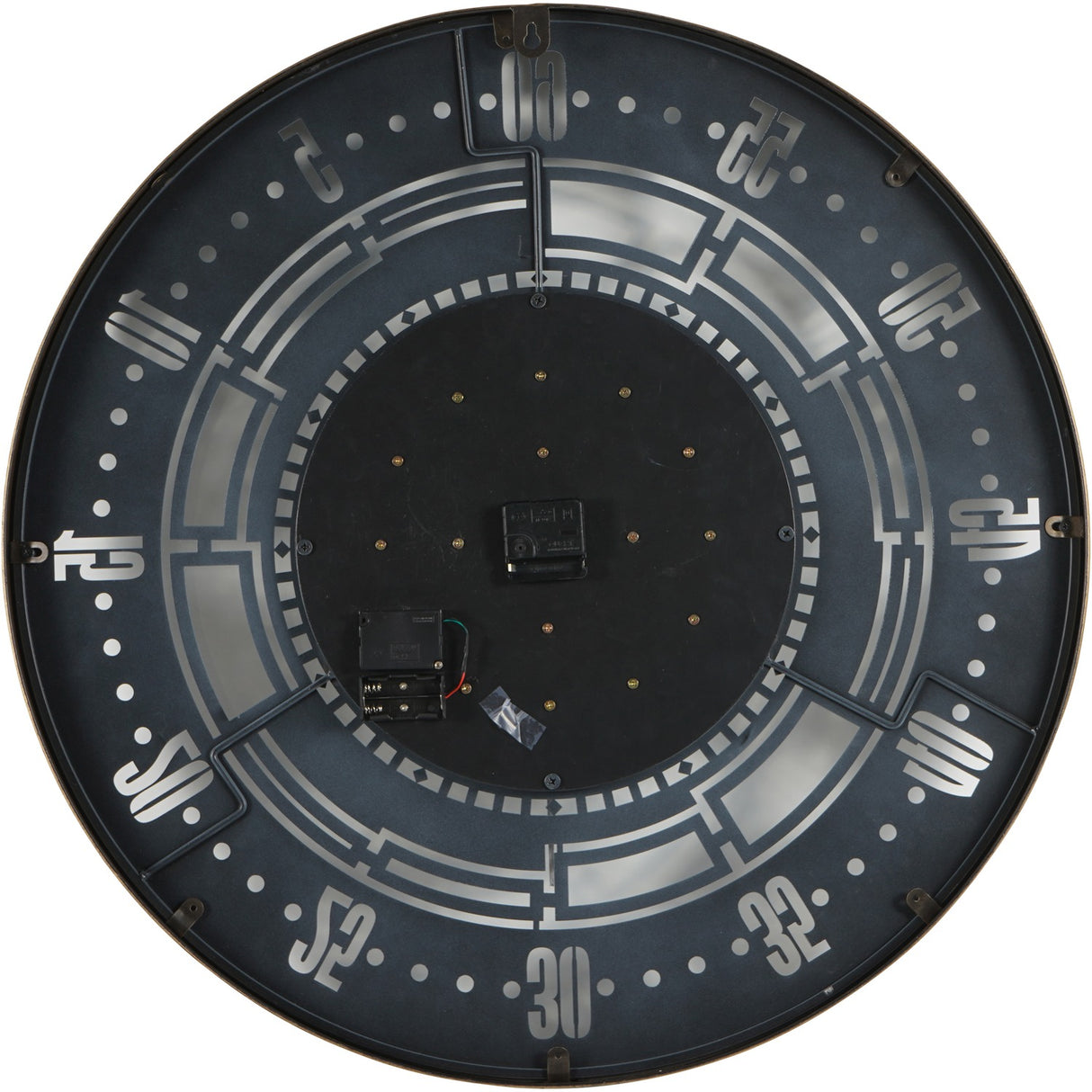 Round Moving Gears Industrial Wall Clock – Gold and Grey