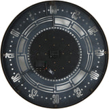 Round Moving Gears Industrial Wall Clock – Gold and Grey