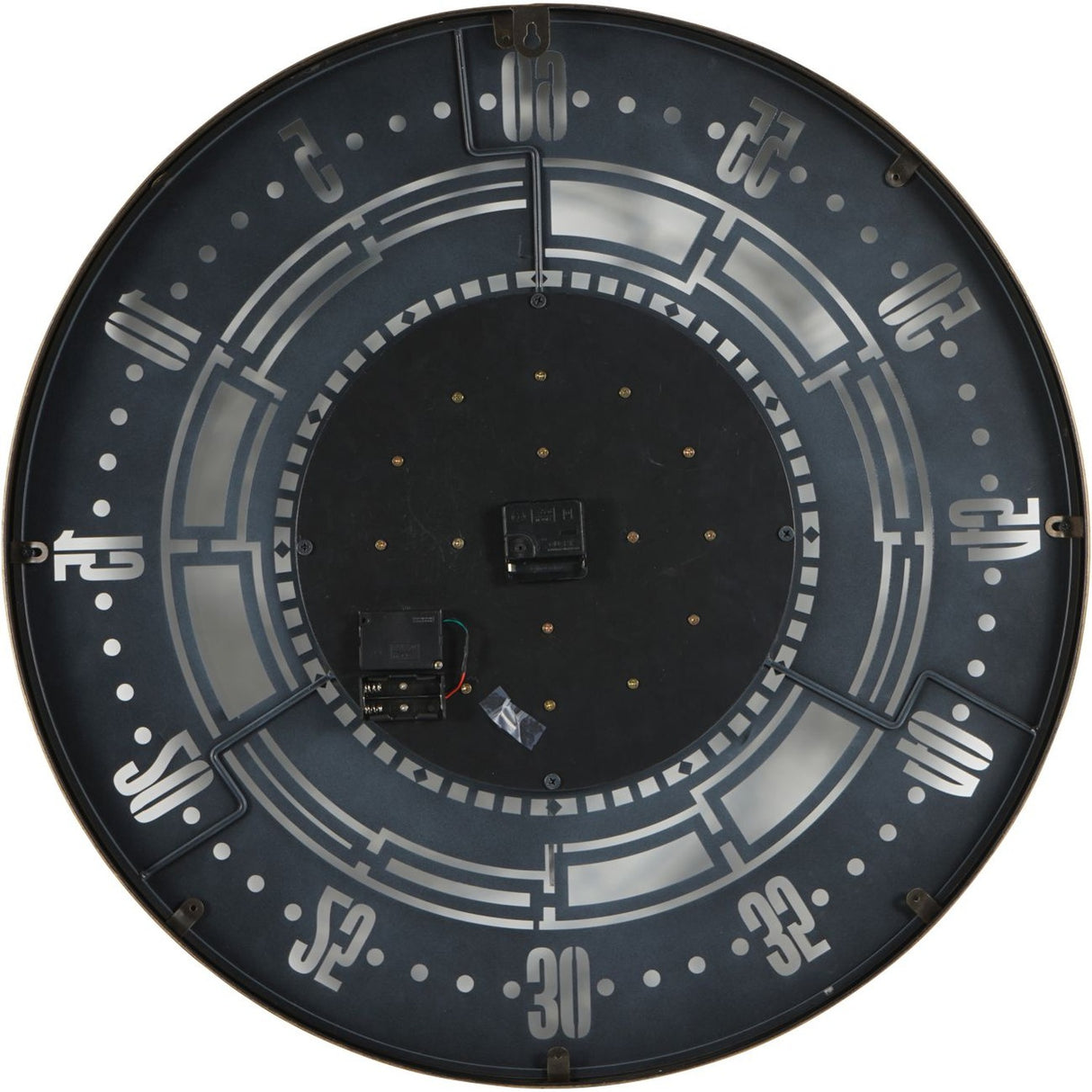 Round Moving Gears Industrial Wall Clock – Gold and Grey