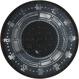 Round Moving Gears Industrial Wall Clock – Gold and Grey