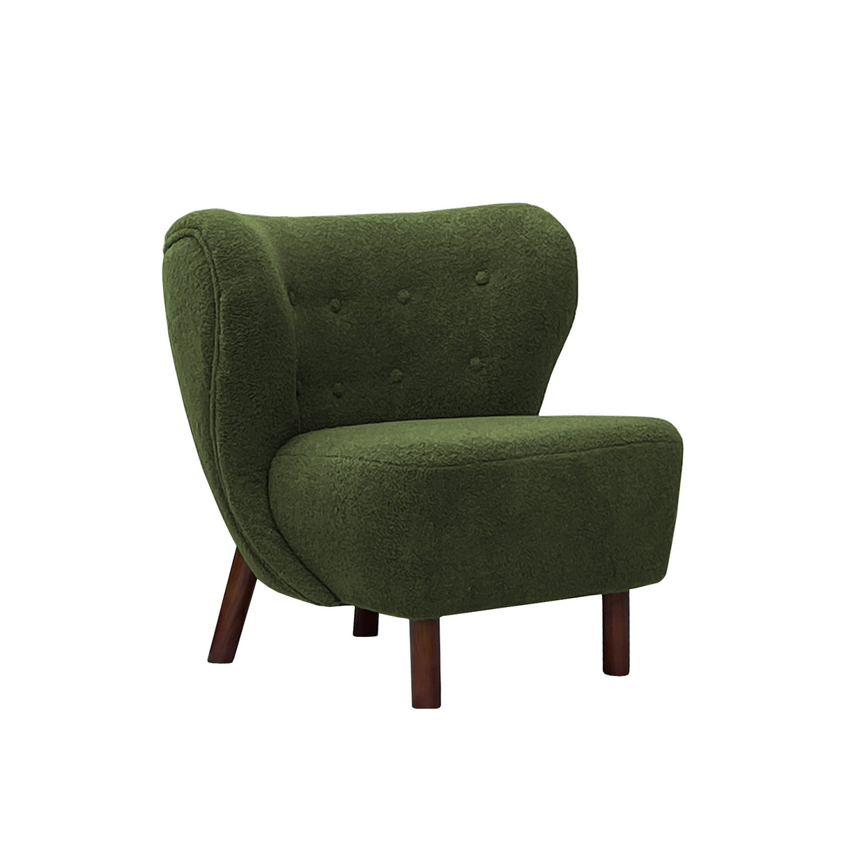 Lewis Wingback Boucle Occasional Chair - Hunter Green