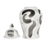 Glazed Porcelain Brushstroke Ginger Jar Vase