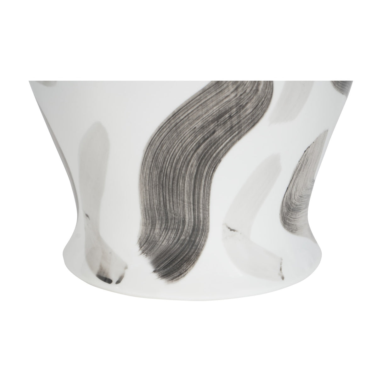 Glazed Porcelain Brushstroke Ginger Jar Vase