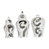Glazed Porcelain Brushstroke Ginger Jar Vase