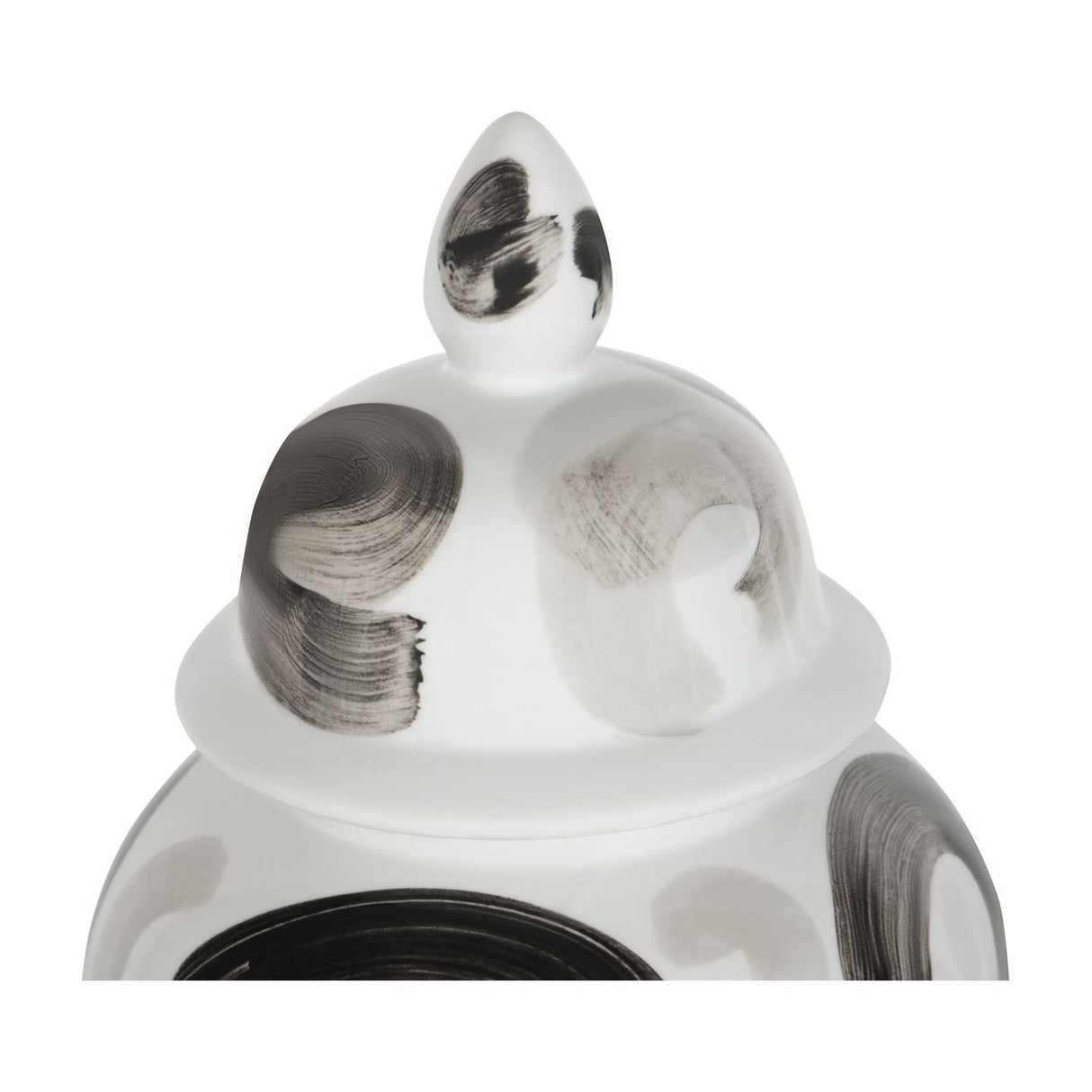 Glazed Porcelain Brushstroke Ginger Jar Vase