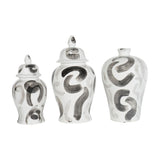 Glazed Porcelain Brushstroke Ginger Jar Vase