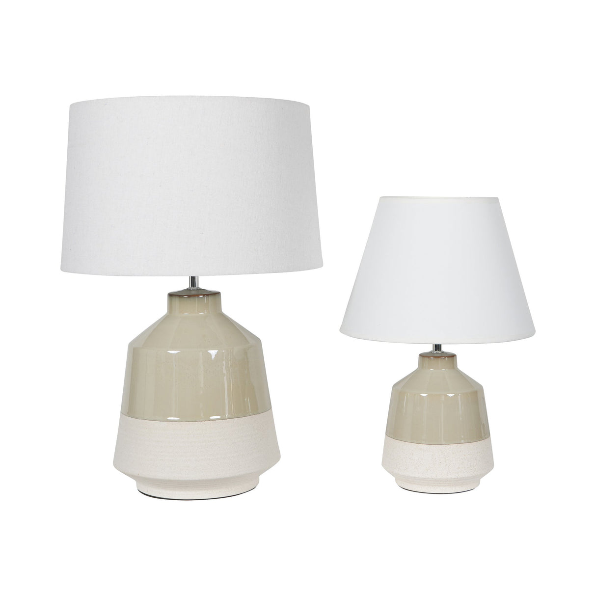 Canterbury Dipped Glaze Table Lamp 58cm - Soft Green With Ivory Coolie Shade