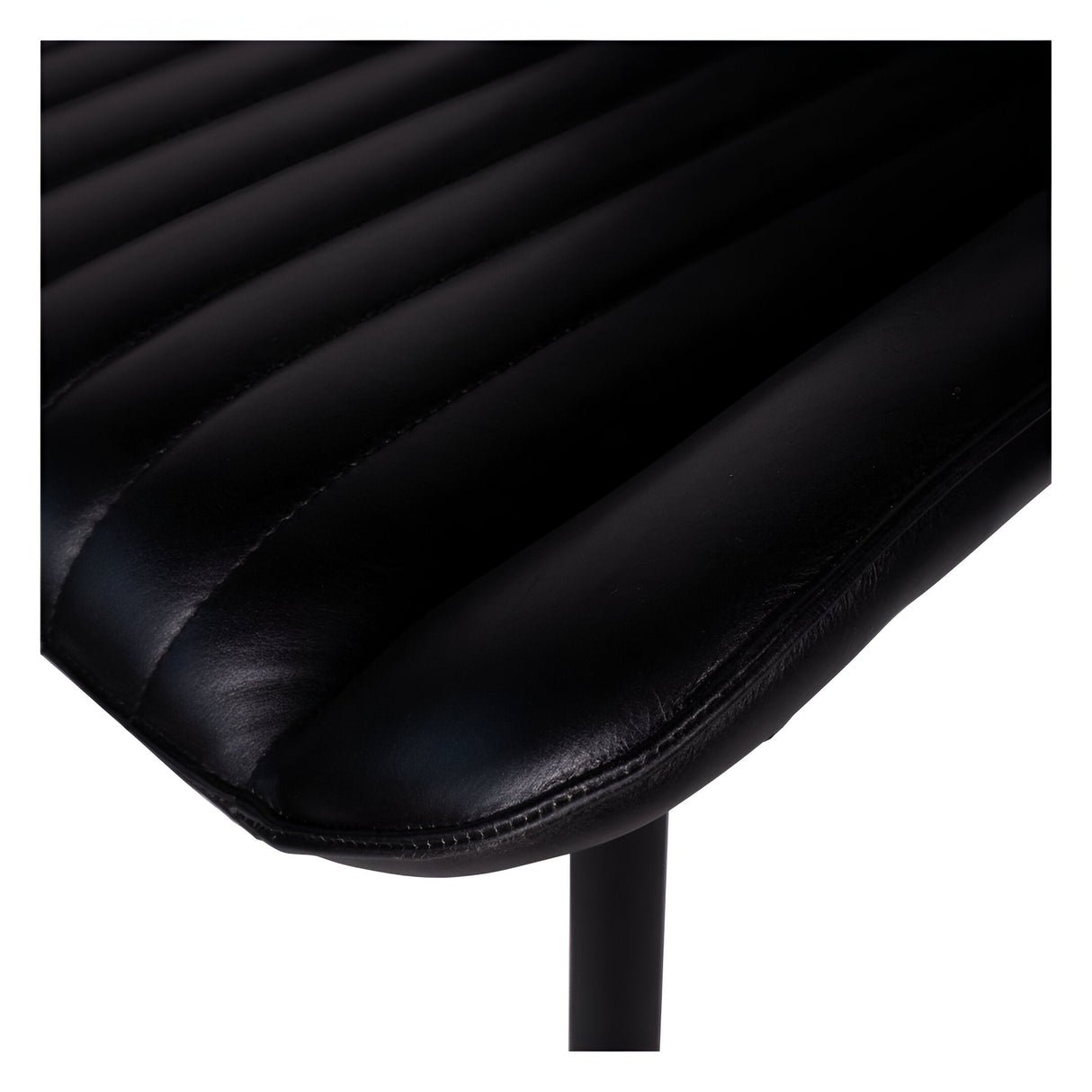 Pair of Pembroke Leather Dining Chairs - Dark Grey