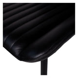 Pair of Pembroke Leather Dining Chairs - Dark Grey