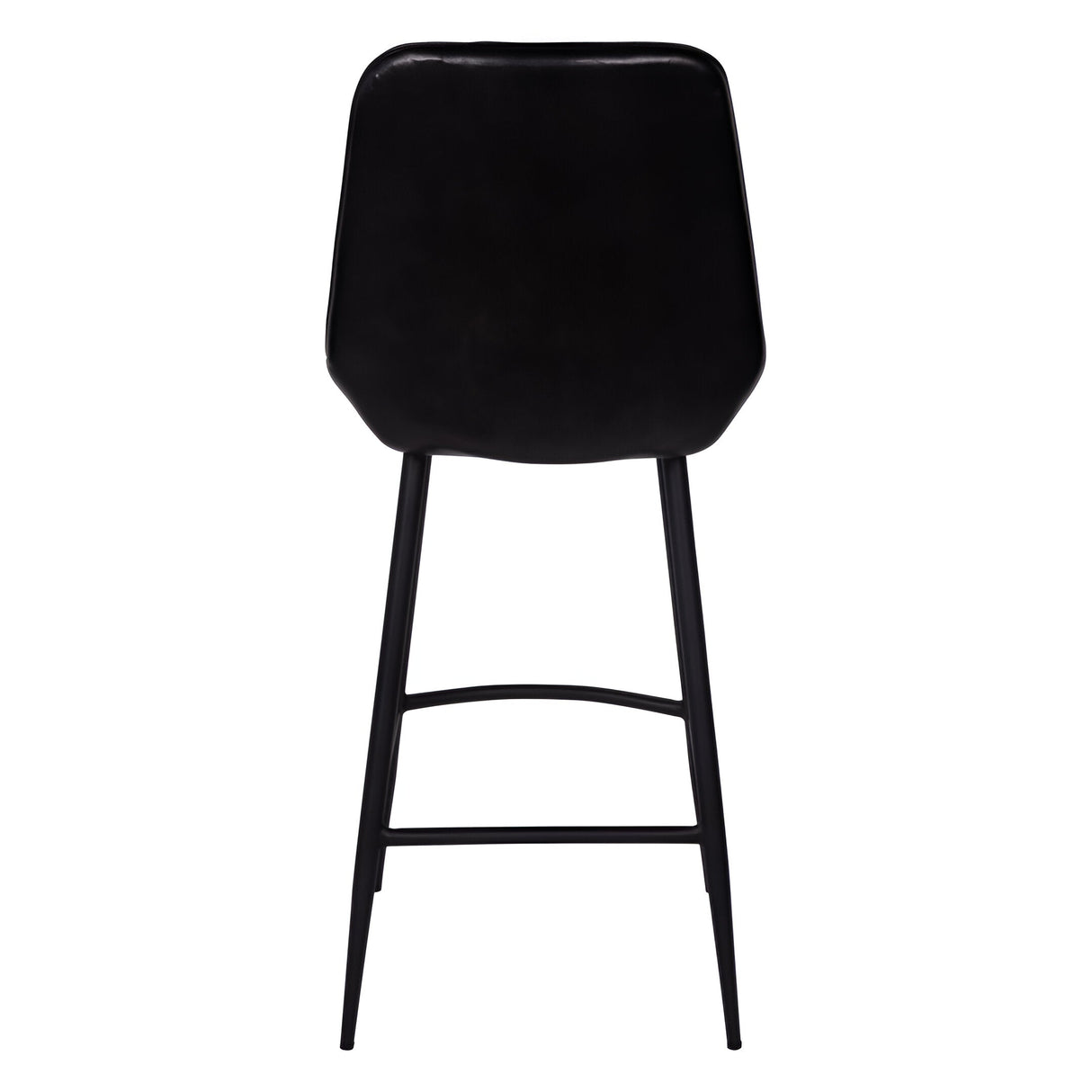 Pair of Pembroke Leather Bar Stools - Dark Grey