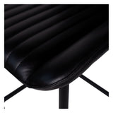 Pair of Pembroke Leather Bar Stools - Dark Grey