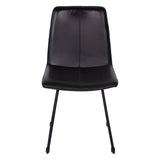 Pair of Robinson Leather Dining Chairs - Dark Grey