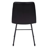 Pair of Robinson Leather Dining Chairs - Dark Grey