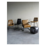 Pair of Robinson Leather Dining Chairs - Dark Grey