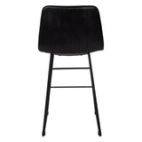 Pair of Robinson Leather Bar Stools - Dark Grey