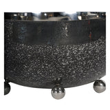 Dusky Finish Medium Round Bowl - Black & Silver