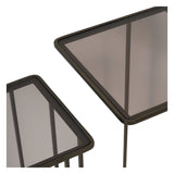 Salzburg Set of 2 Glass & Metal Side Tables - Dark Gold
