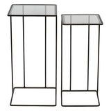 Salzburg Set of 2 Glass & Metal Side Tables - Dark Bronze