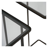 Salzburg Set of 2 Glass & Metal Side Tables - Dark Bronze