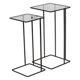 Salzburg Set of 2 Glass & Metal Side Tables - Dark Bronze