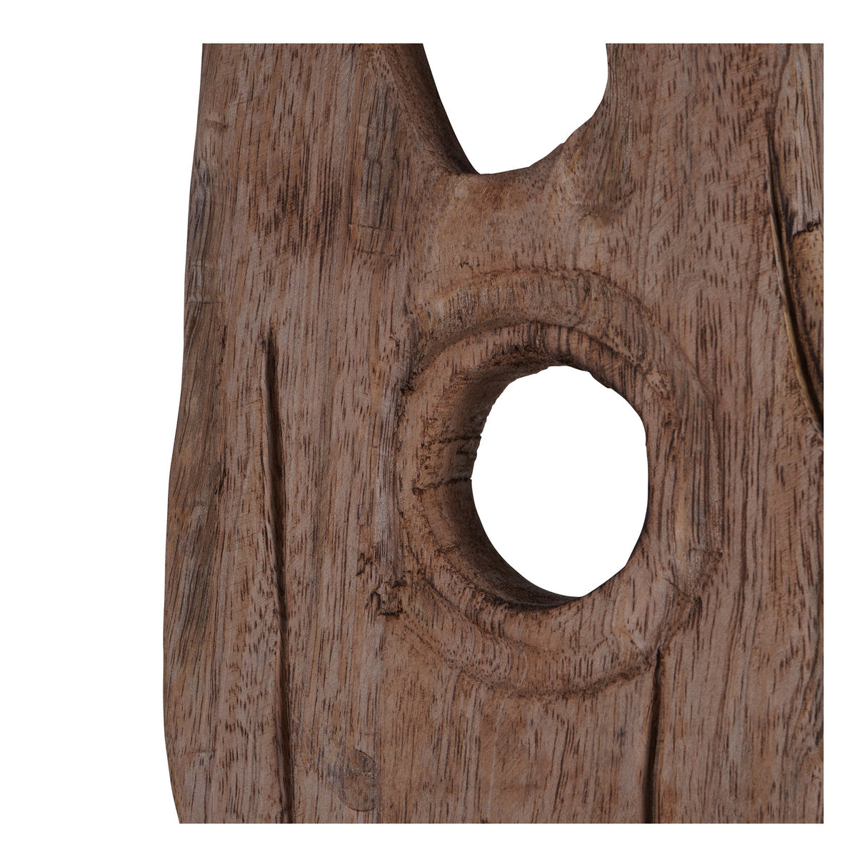 Carved Wood Large Textured Sculpture - 118cm