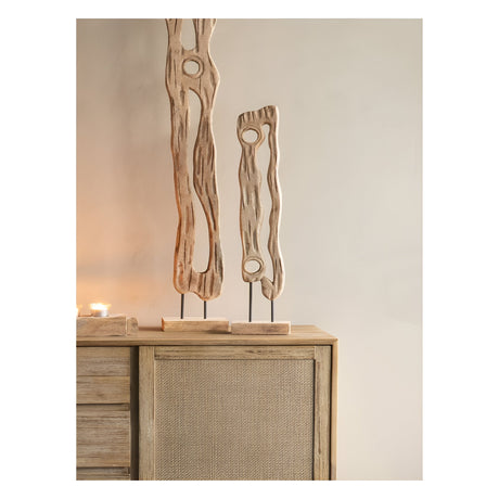 Carved Wood Small Textured Figurine - 70cm