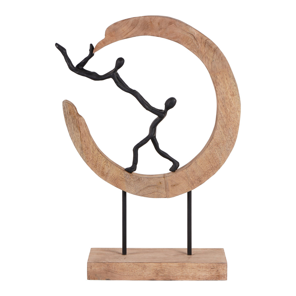 Playful People On Wooden Stand Figurine - 48cm