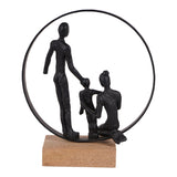 Family Bond On Wooden Stand Figurine - 27cm