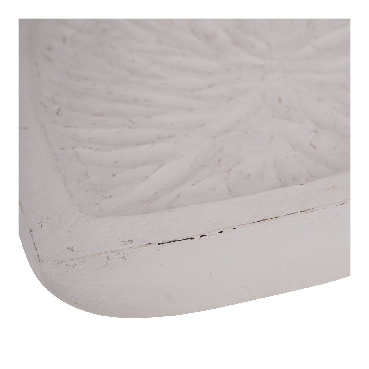 Heart Hand Carved Wooden Bowl - White