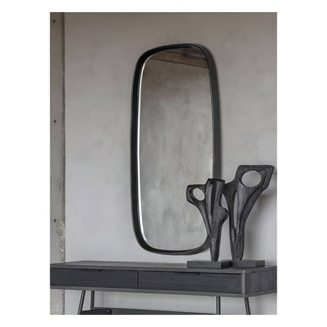 Lloyd Dark Graphite Slim Aluminium Wall Mirror - 58x119cm