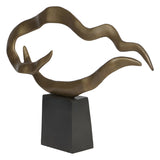 Isla Small Textured Brass Aluminium Abstract Sculpture - 83cm