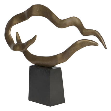Isla Small Textured Brass Aluminium Abstract Sculpture - 83cm
