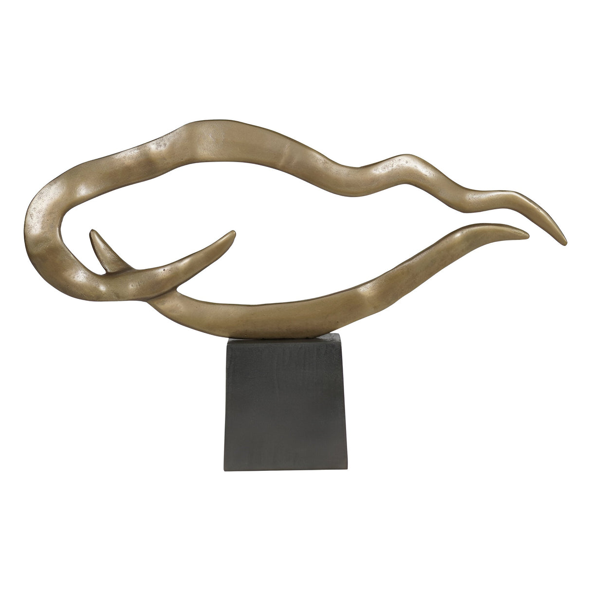 Isla Small Textured Brass Aluminium Abstract Sculpture - 83cm