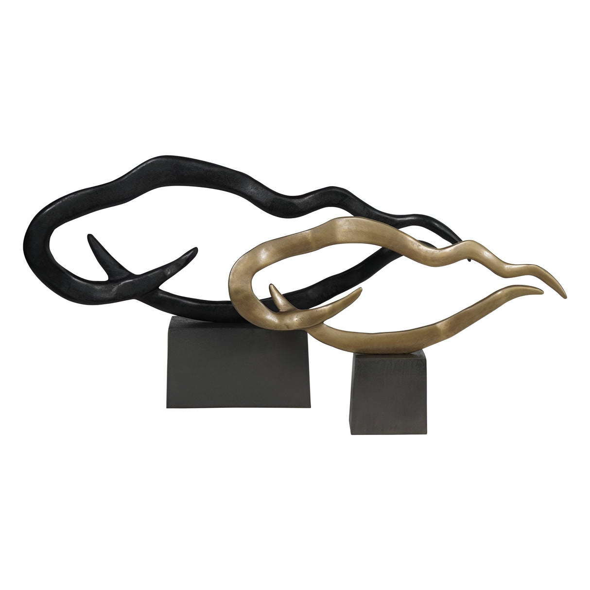 Isla Large Textured Black Aluminium Abstract Sculpture - 117cm