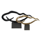 Isla Large Textured Black Aluminium Abstract Sculpture - 117cm