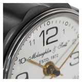 Curve Detail Mantel Clock - Satin Grey & White