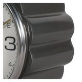 Curve Detail Mantel Clock - Satin Grey & White