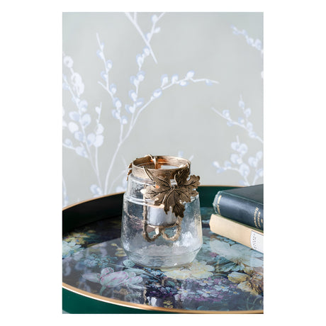 Laura Ashley Small Leaf Bottle Hurricane - Bronze