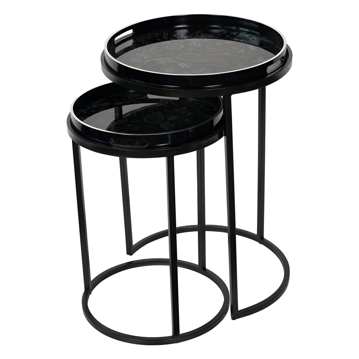 Laura Ashley Louise Set of 2 Tray Tables - Black